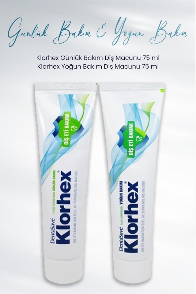 DentaSave Klorhex Yoğun Bakım + Günlük Bakım Diş Macunu 2 x 75 ML