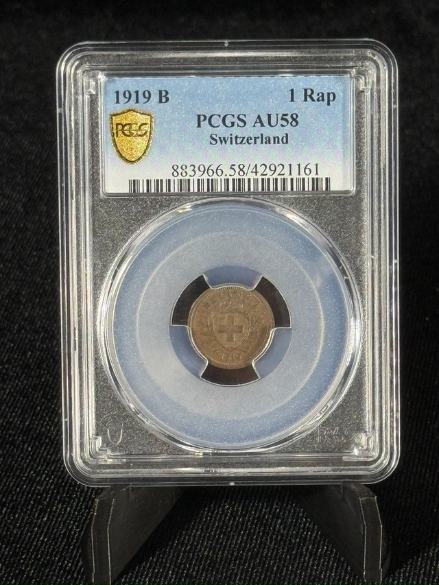 Pcgs Au58 1919 B İsviçre 1rap Sertifikalı Nfc Çipli Özel Koleksiyon Parası
