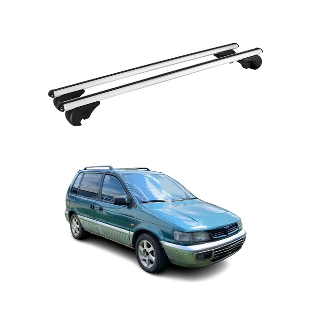 Mitsubishi Space Runner I 1991-1997 / Space Runner Iı 1997-2002 Arası Uyumlu Port Bagaj Taşıyıcı Ara Atkı Alüminyum Gümüş 2 Parça