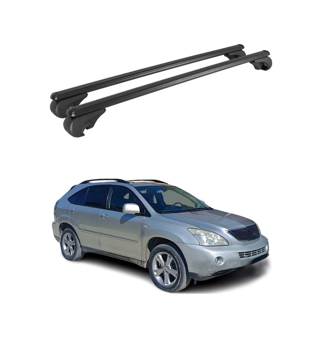 Lexus Rx 400h 2005-2009 Arası Uyumlu Port Bagaj Taşıyıcı Ara Atkı Alüminyum Siyah 2 Parça