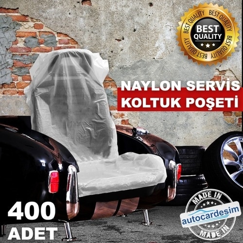 Her Marka Araca Uygun Naylon Oto Koltuk Servis Poşeti 400 Adet
