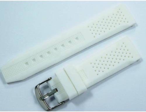 Lacost Model Silikon Saat Kordonu Beyaz 24Mm Slikon Saat Kayışı