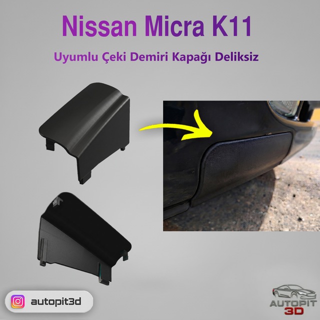Nissan Micra K11 Uyumlu Ön Tampon Çeki Demiri Kapağı Deliksiz