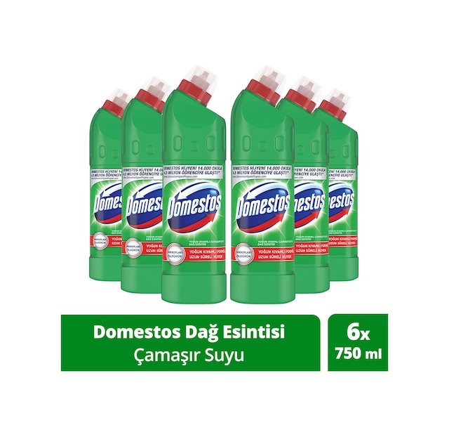 Domestos Dağ Esintisi Maksimum Hijyen Yoğun Kıvamlı Çamaşır Suyu 6 x 750 ML