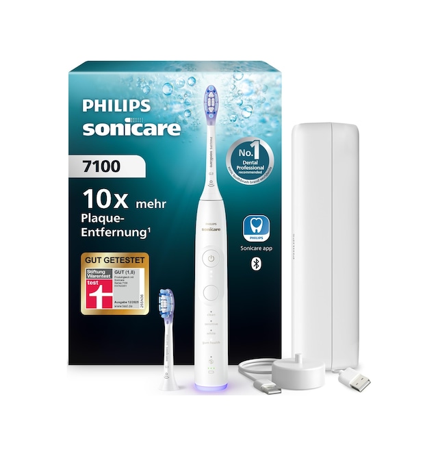 Philips Sonicare 7100 Elektrikli Diş Fırçası, Uygulamalı Sonic Diş Fırçası, 4 Fırçalama Modu Ve 3 Yoğunluk Seviyesi, Basınç Kontrolü, Easystart, Smartimer, Beyaz, Model Hx7420/02 Yeni Teknoloji