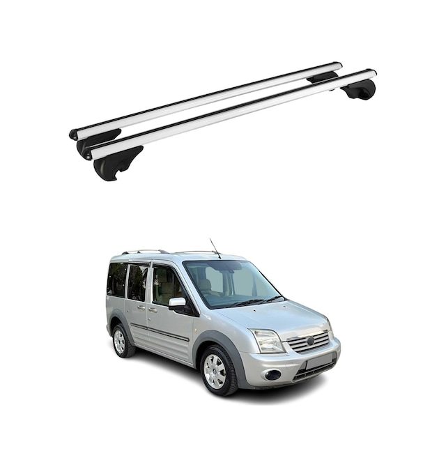 Ford Transit Connect Iı 2010-2013 Arası Uyumlu Port Bagaj Taşıyıcı Ara Atkı Alüminyum Gümüş 2 Parça