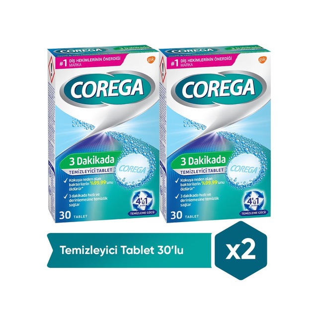 Corega Cleanser Bio Protez Temizleme Tableti 2 x 30'lu