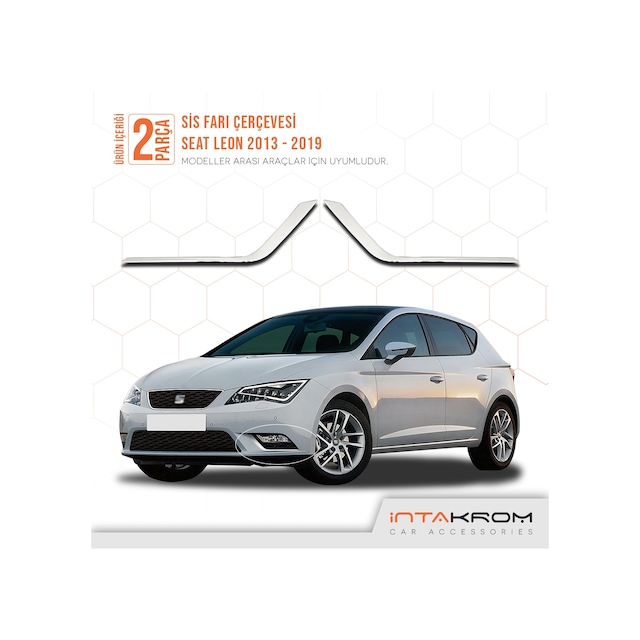intakrom Seat Leon Krom Sis Farı Çerçevesi 2013 - 2016