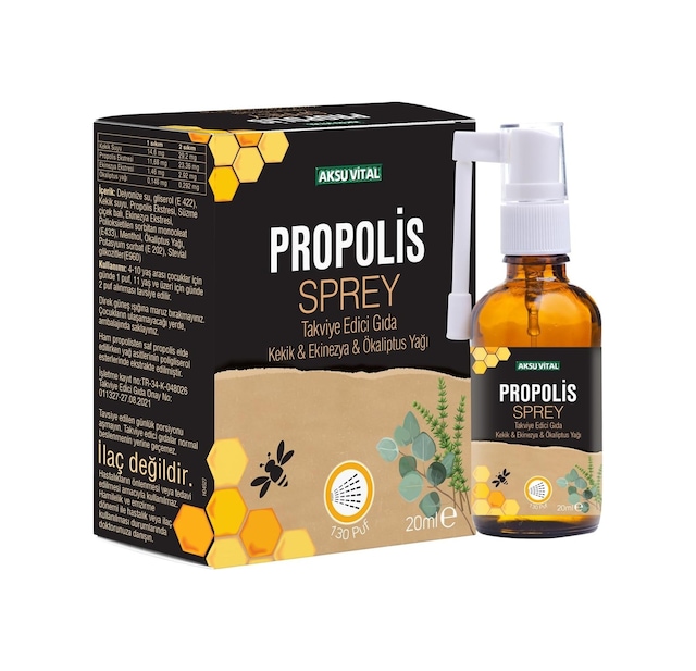 Ayrex Aksuvital Propolisli Boğaz Spreyi 20ml / Kekik, Ekinezya Ve Okaliptus Yağı İçerikli / Doğal Ağız Ve Boğaz