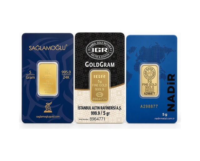 5 Gram Külçe Altın 24 Ayar 995,0 / 999,9 Saflık Rafineri Ambalajlı, Seri Numaralı