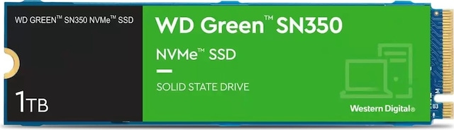 Western Digital Green SN350 1TB NVMe M.2 2280 Okuma 3200 MB/s Yazma 2500 MB/s
