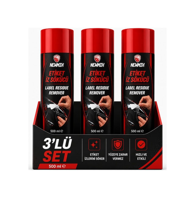 3 Adet Newmix Etiket İz Sökücü Aerosol 500 Ml