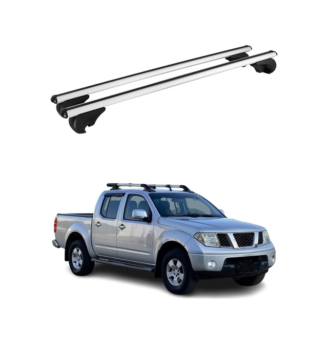Nissan Navara Iı D40 2005-2014 Arası Uyumlu Port Bagaj Taşıyıcı Ara Atkı Alüminyum Gümüş 2 Parça