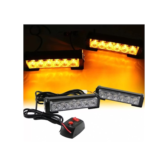 4 Lü Sarı Çakar Lamba Seti Power 12-24 Volt Uyarı Işığı
