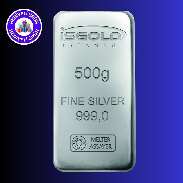 E-gümüş Işgold 500gr Külçe Gümüş