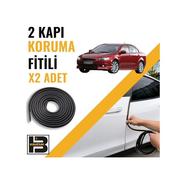 Mitsubishi Lancer Evolution 2007-2016 Kapı Koruma Fitili-iki Kapı-siyah-bm1281