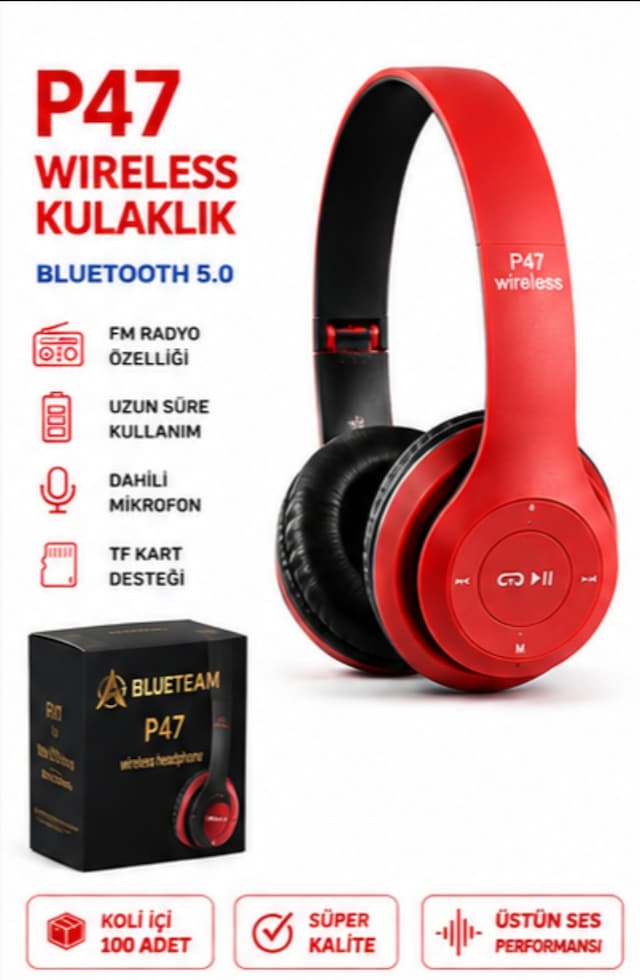 P47 Kafa Üstü Bluetooth Kulaklık