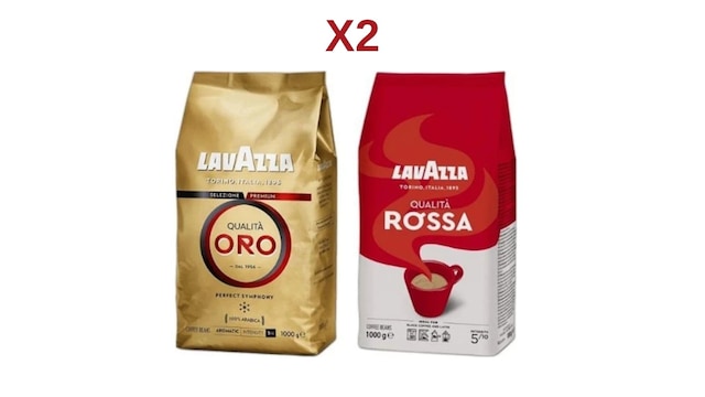 Lavazza Qualita Oro 1kg + Qualita Rossa 1kg 2'li Çekirdek Kahve Seti 2kg