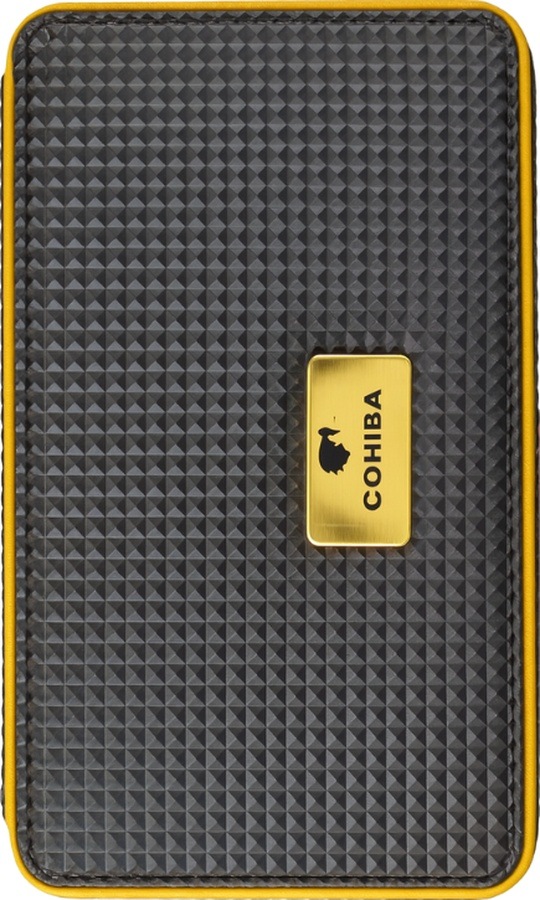 Cohiba Limitli Üretim Dahili Çakmak Kesici Dijital Nem Ölçerli Siyah Puro Taşıma Çantası - Seyahat Humidoru - Tr8840