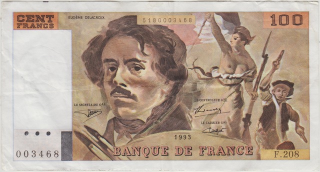 Fransa 100 Frank 1993 Çok Çok Temiz.