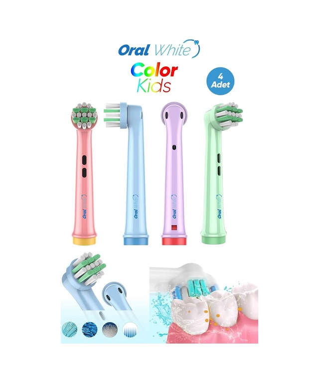Tr Color Kids Çocuk Diş Fırçası Yedek Başlığı, 4'lü Paket Diğer