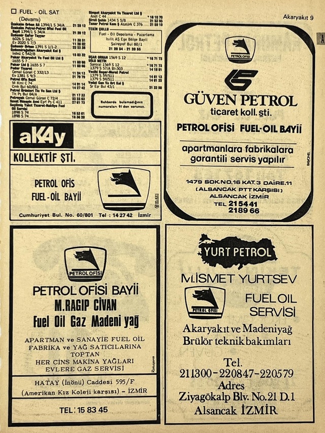İzmir 1982-1983 Meslek Reklam İlanı Efemera S9 Teşhir Ürün