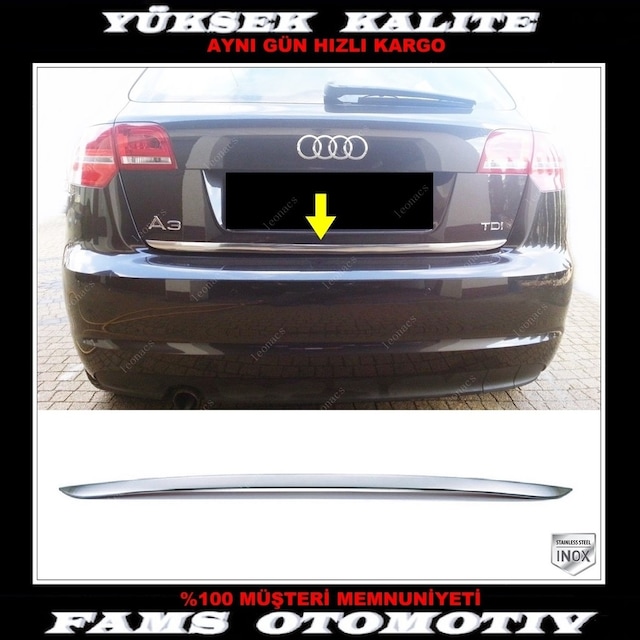 Audi A3 Paslanmaz Krom Bagaj Alt Çıta 2004-2013 Arası