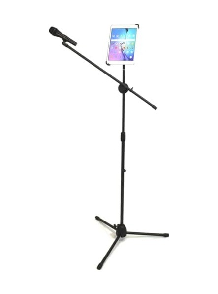 Tablet Tutuculu 360 Döner Profesyonel Metal Mikrofon Standı 140 Cm - Fc1077
