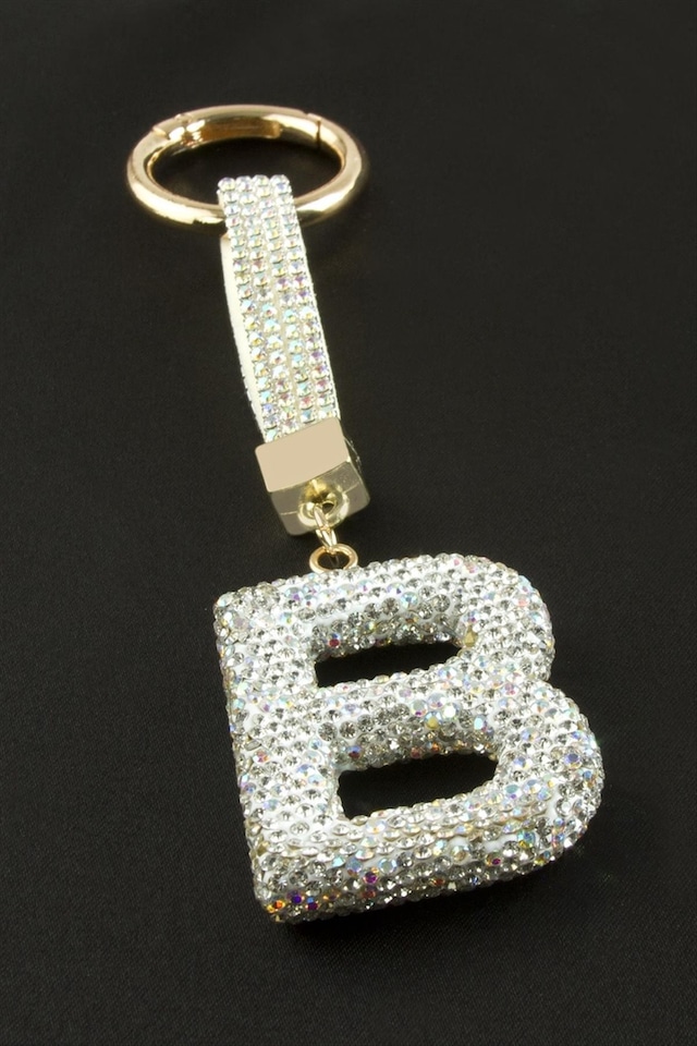 Harfli - 625 - Savaroski Taşlı - Spt-gld - Anahtarlık B Çok Renkli