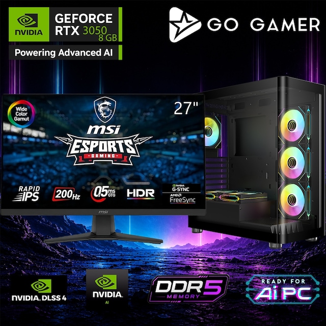 Go Gamer AE388DP Ryzen 7 7700 RTX 3050 16GB RAM 512GB SSD