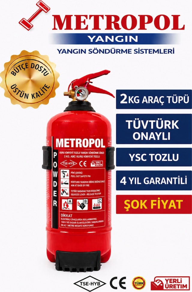 2 Kg Araç Yangın Tüpü Oto Otomobil Tüvtürk Muayene Uyumlu Ruhsata Uygun Tse Ce Belgeli - 900869891