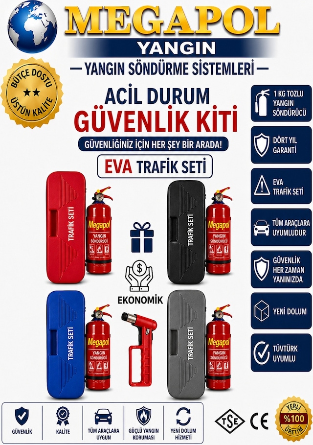 Eva Trafik İlk Yardım Seti, Acil Durum Çekici Her Yere Trafik Seti, Acil Durum Kiti