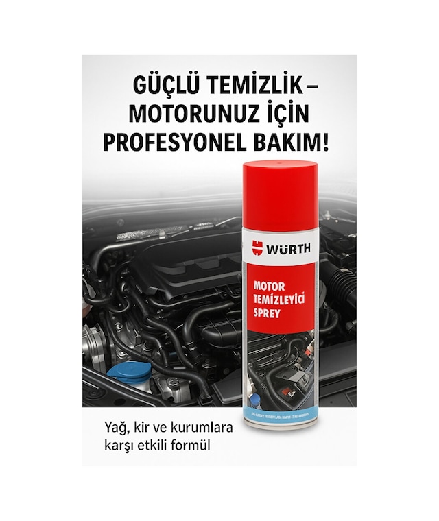 Würth Motor Temizleme Spreyi Susuz Parlatma Sprey 500ml Germany