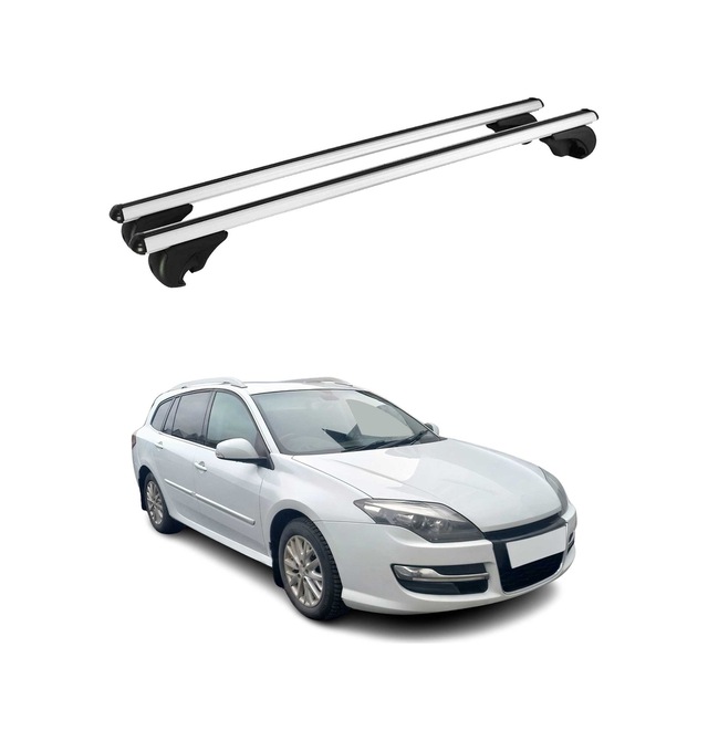 Renault Laguna Iıı Grandtour 2008-2015 Arası Uyumlu Port Bagaj Taşıyıcı Ara Atkı Alüminyum Gümüş 2 Parça