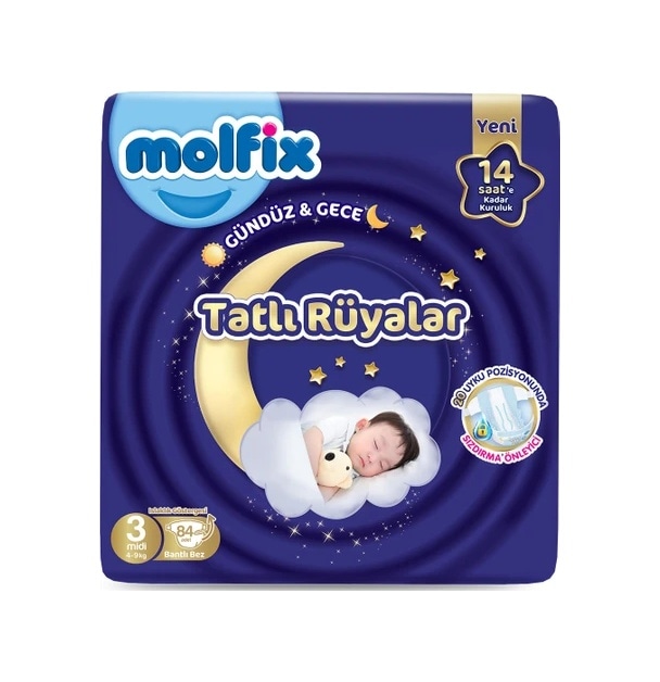 Molfix Tatlı Rüyalar Bebek Bezi Midi 84 Adet