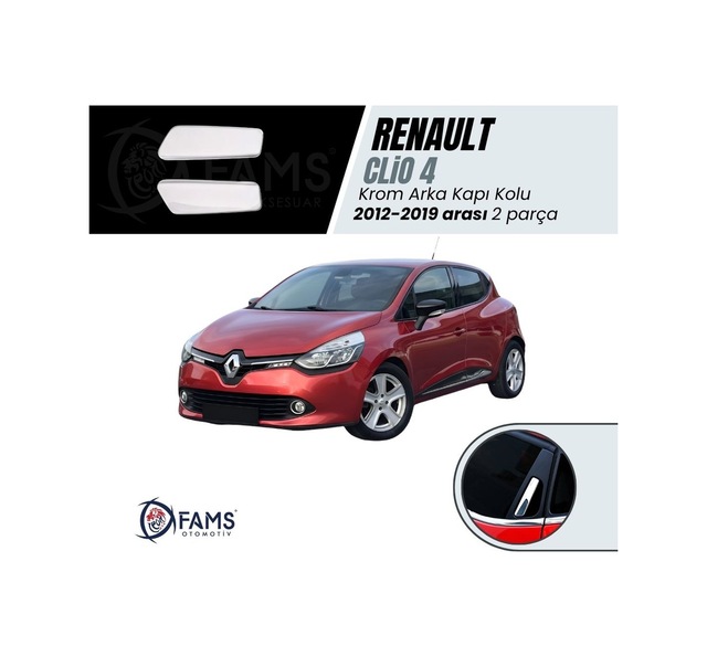 Renault Clio 4 Hb Krom Arka Kapı Kolu 2 Prç. 2012-2018 P. Çelik