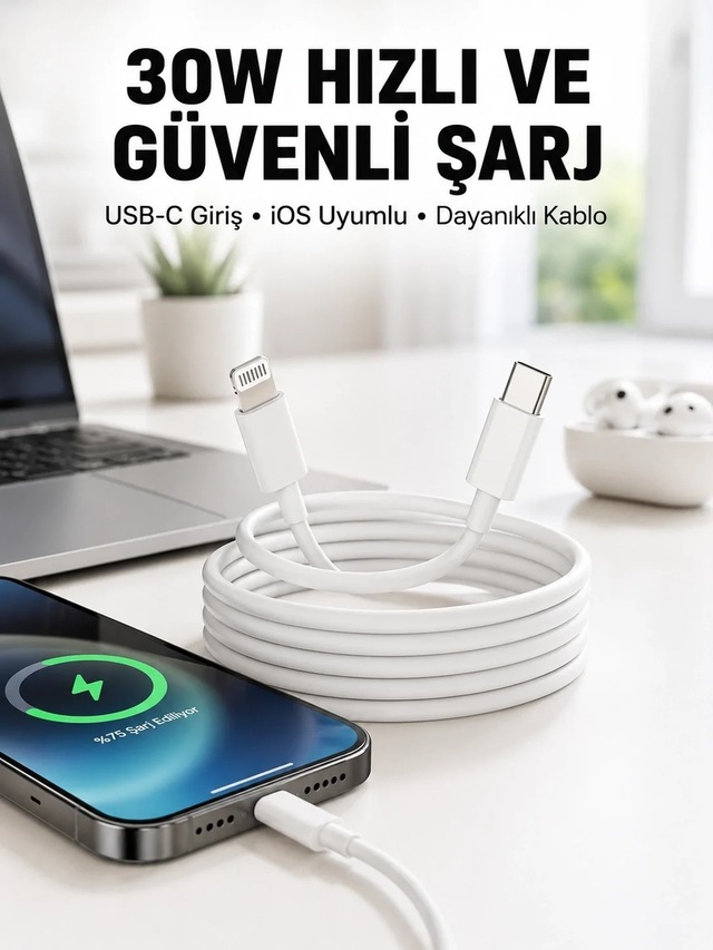 Ers İos Uyumlu 8 X Xs Xr 11 12 13 14/pro Max Mini Plus Şarj Kablosu Yeni Nesil