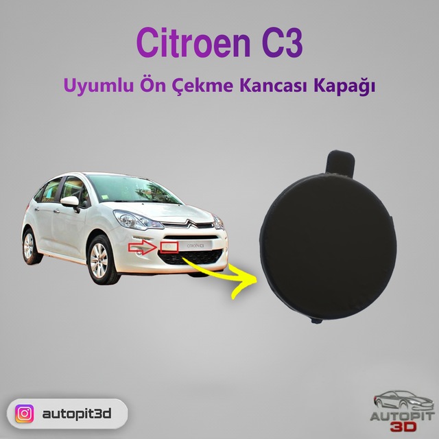 Citroen C3 2 2013-2017 Uyumlu Ön Çeki Demiri Kapağı