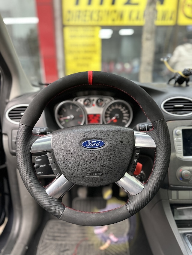 Ford Focus 2.5 Araca Özel Direksiyon Kılıfı Deri Sökülüp Yapılma