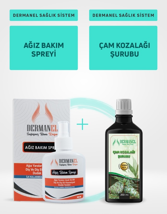 Dermanel Ağız Bakım Spreyi 100 ML + Dermanel Çam Kozalağı Şurubu 250 ML