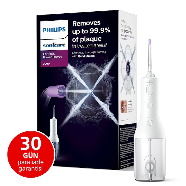 Philips Sonicare Power Flosser 3000 Ağız Duşu Kablosuz - Beyaz HX3826/31