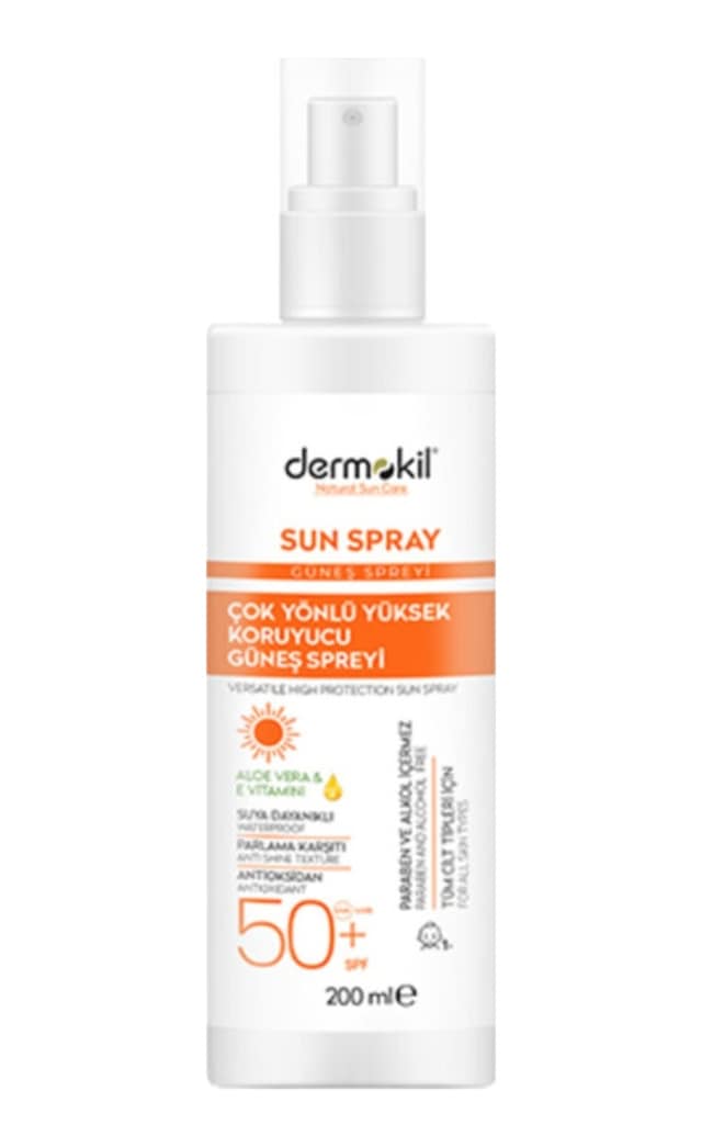 Dermokil Çok Yönlü Yüksek Koruyucu Güneş Spreyi SPF50+ 200 ML