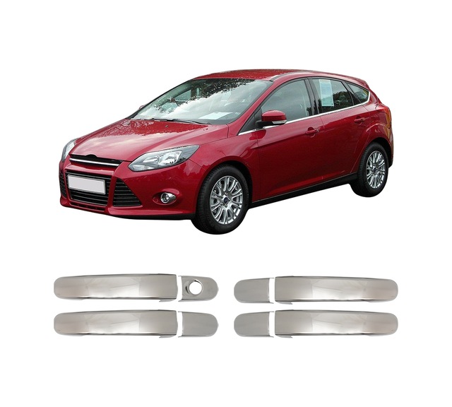 Ford Focus 3 Uyumlu 2011-2018 Krom Kapı Kolu 4 Kapı Paslanmaz Çelik