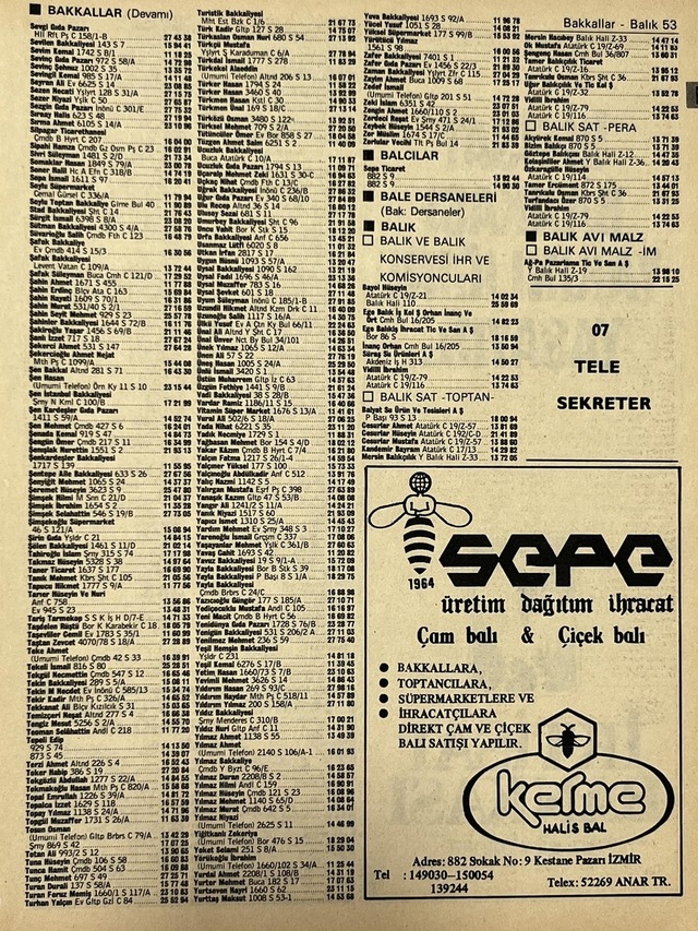 İzmir 1982-1983 Meslek Reklam İlanı Efemera S53 Teşhir Ürün
