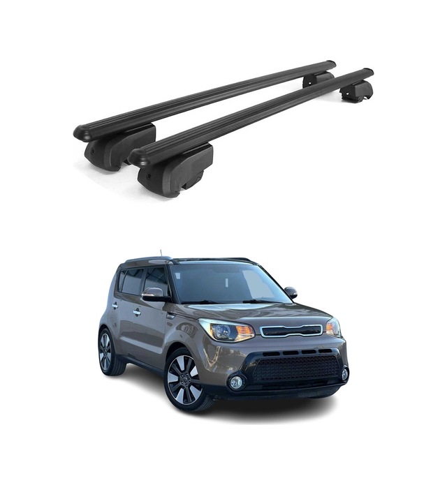 Kia Soul Iı 2014-2019 Arası Uyumlu Port Bagaj Taşıyıcı Ara Atkı Alüminyum Siyah 2 Parça