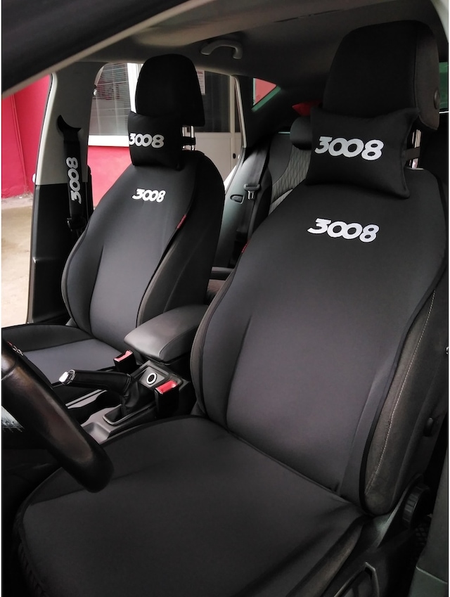 Peugeot 3008 Nakışlı Ön Ikili Oto Koltuk Kılıfı