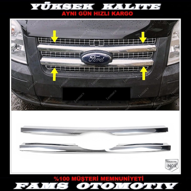 Ford Transıt Krom Ön Panjur 2 Prç. 2006 - 2014 P.Çelik