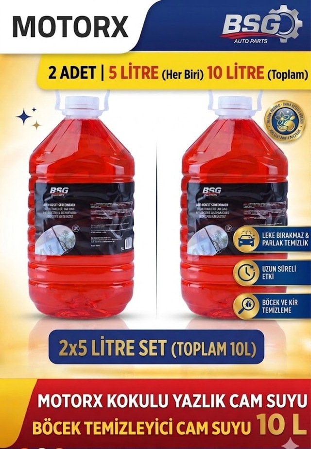 Auto Parts Böcek Temizleyici Yazlık Cam Suyu 5 Lt X 2 Adet - Toplam 10 Litre Seti - Konsantre Formül