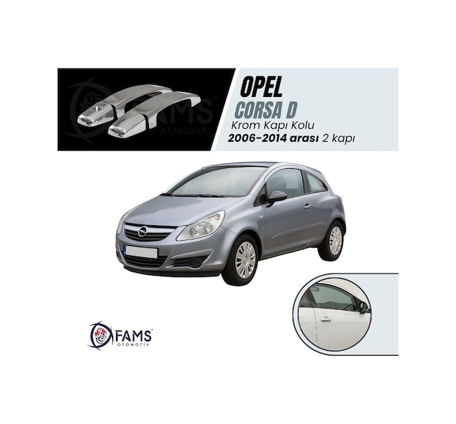 Opel Corsa D Krom Kapı Kolu 2 Kapı 2007-2014 Arası P. Çelik