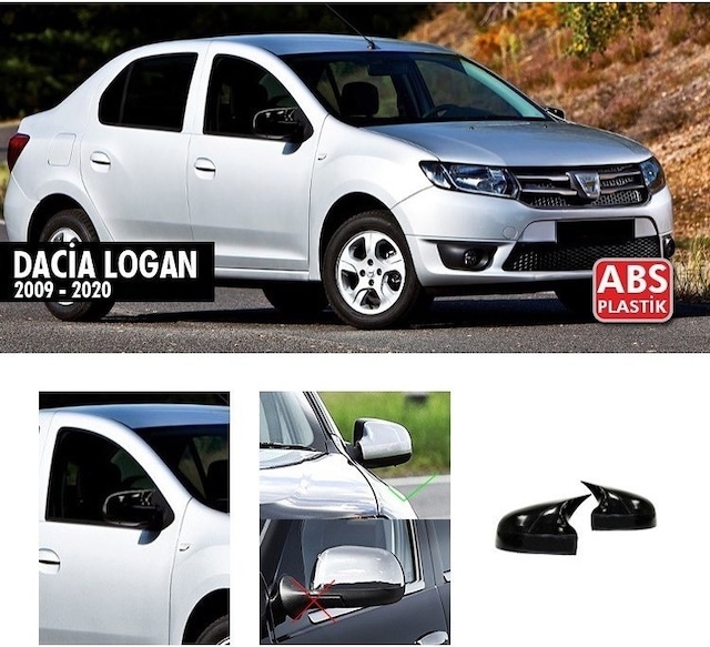 Dacia Logan Yarasa Ayna Kapak - Abs Plastik - Piano Black 2009 2020